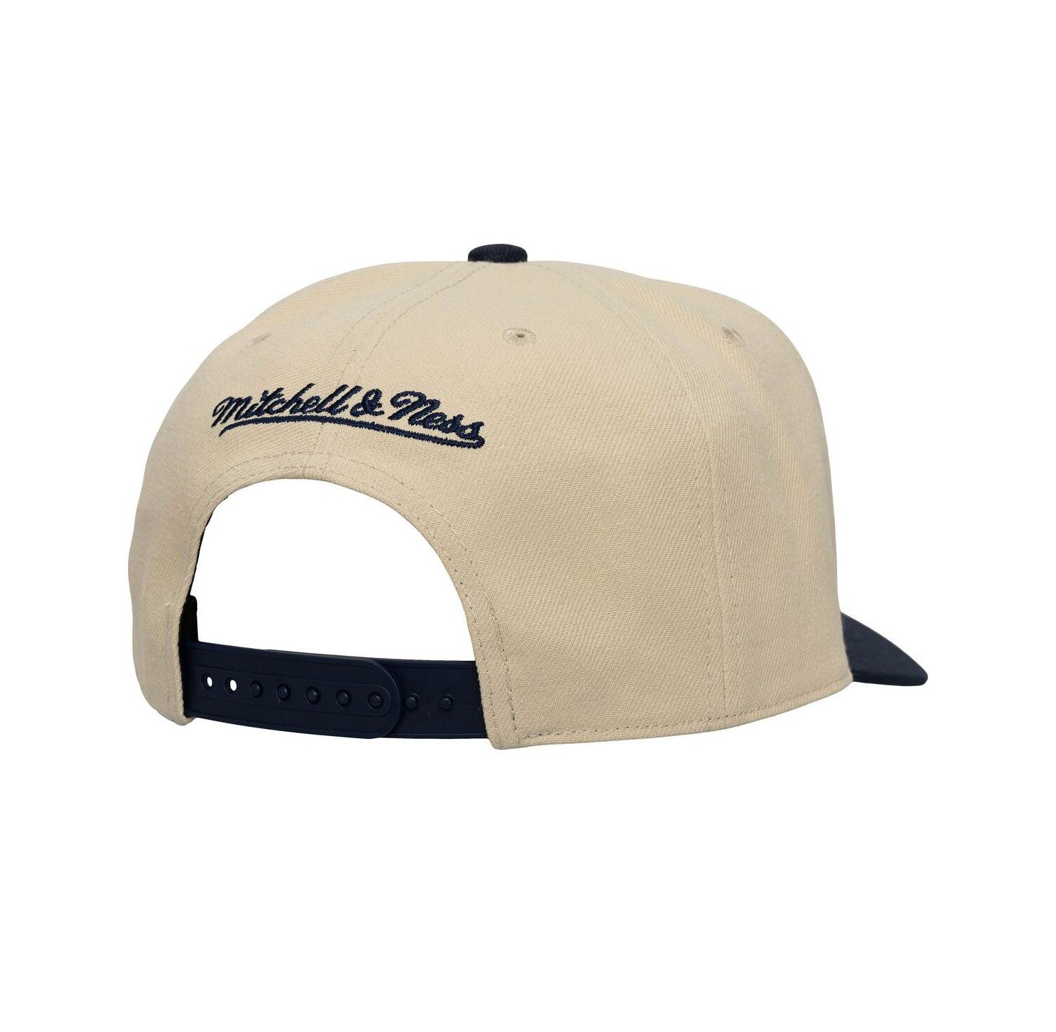 Men's Cream/Navy New England Revolution Upside Down Pro Pinch Snapback Hat