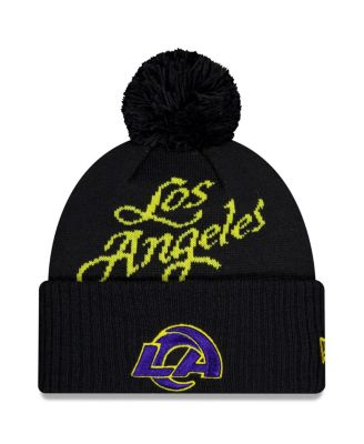 New Era - Men's Midnight Blue Los Angeles Rams 2025 Rivalries Collection Sideline Cuffed Pom with Knit Hat