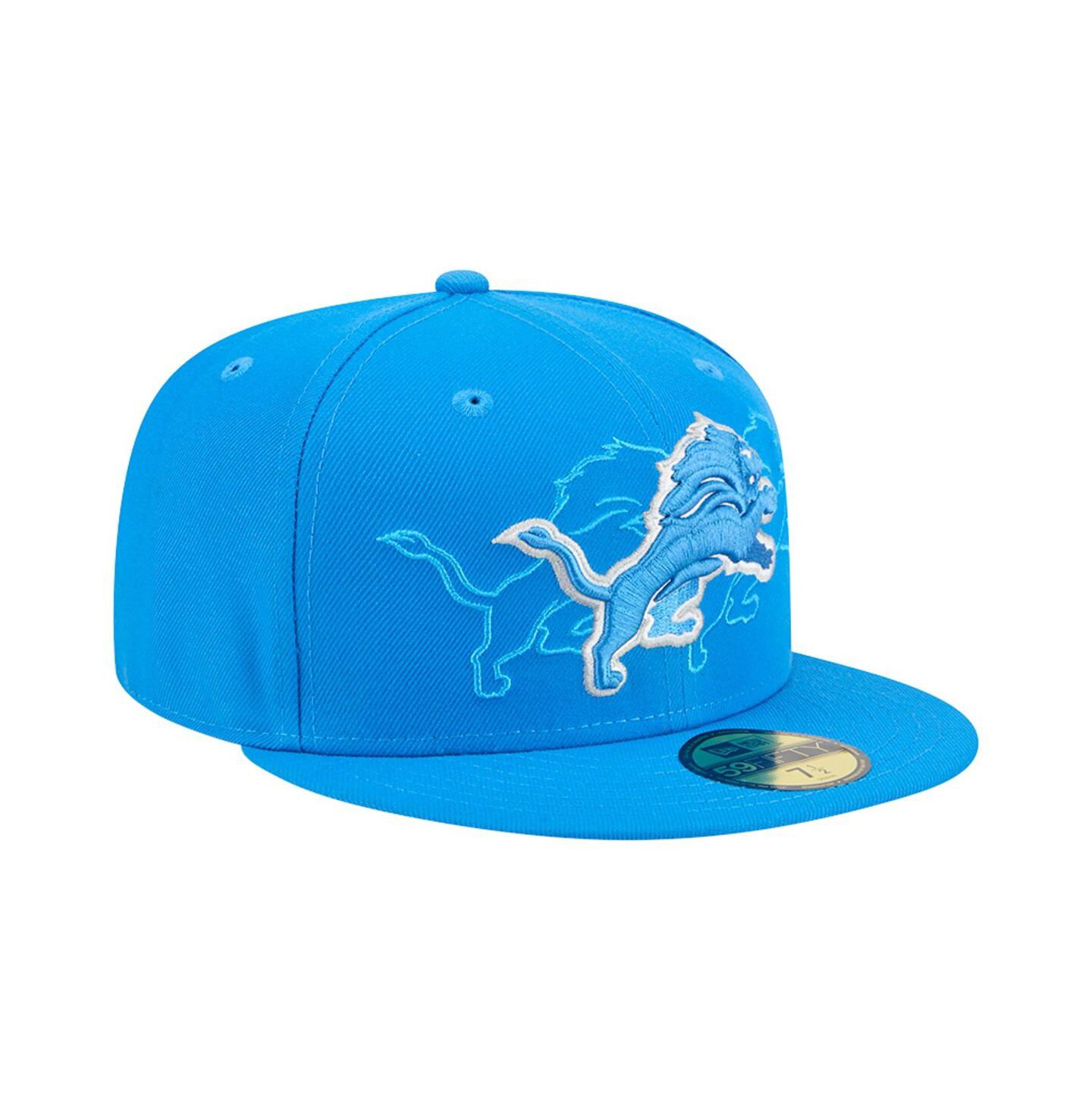 Мужская кепка New Era Blue Detroit Lions Tri-Hit 59FIFTY Fitted Hat — фото 4