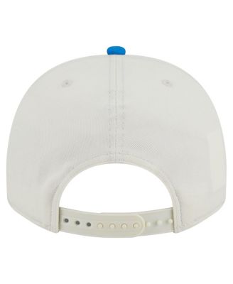 Men's Cream/Blue Detroit Lions Chainstitch A-Frame 9FIFTY Adjustable Hat
