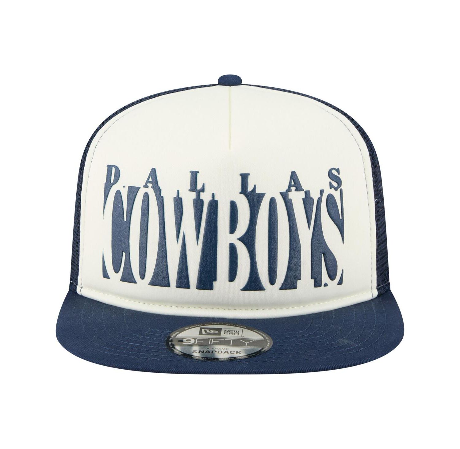 Men's Cream/Navy Dallas Cowboys Cutout A-Frame 9FIFTY Snapback Hat