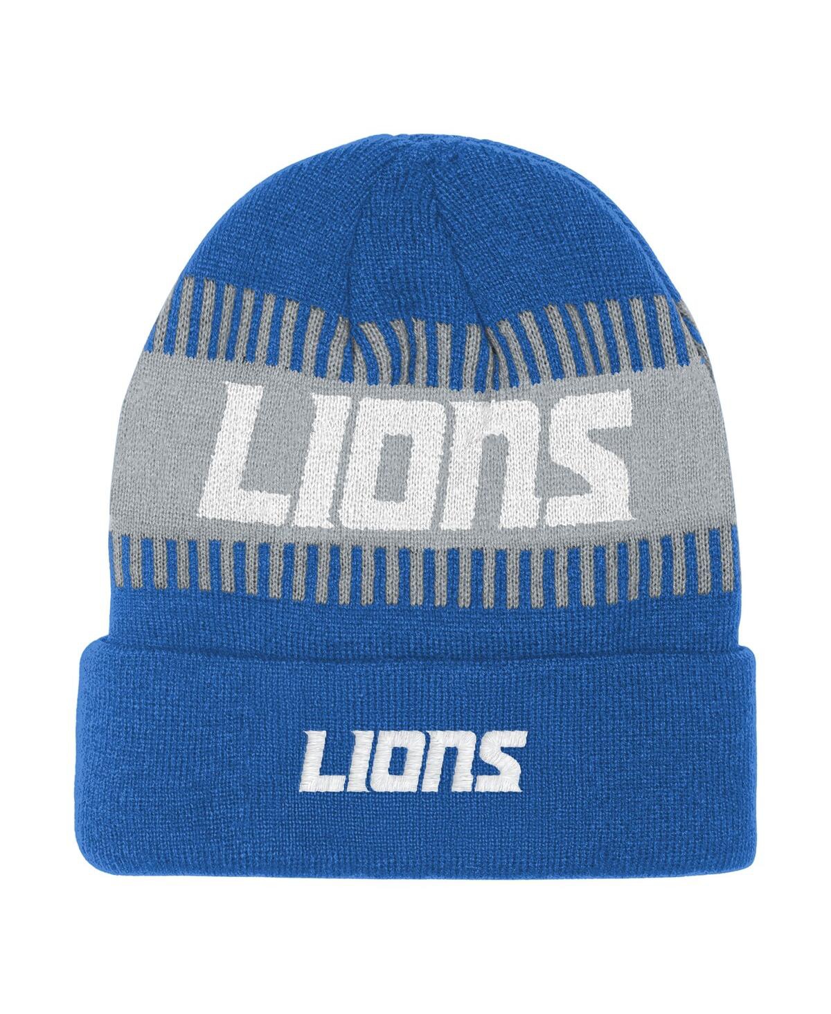 Outerstuff Big Boys And Girls Blue Detroit Lions Bright Lights Cuffed Knit Hat In Blue