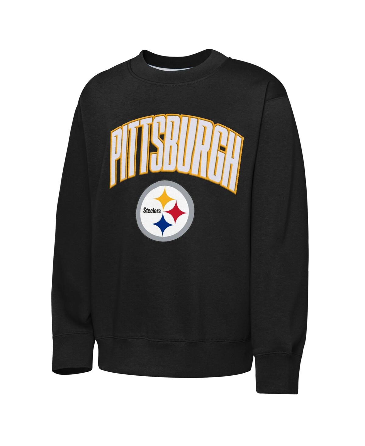 Outerstuff Big Boys And Girls Black Pittsburgh Steelers Place Kicker Sweatshirt In Black