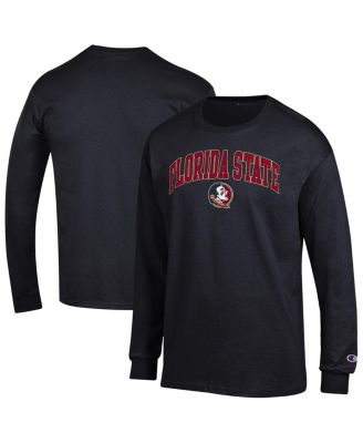 Champion - Men's Black Florida State Seminoles Arch Over Logo Long Sleeve T-Shirt