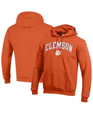 Champion - Men's Orange Clemson Tigers Arched Logo Fleece Pullover Hoodie
