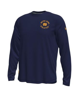 Men's Navy Notre Dame Fighting Irish Sideline Knockout Long-Sleeve T-Shirt