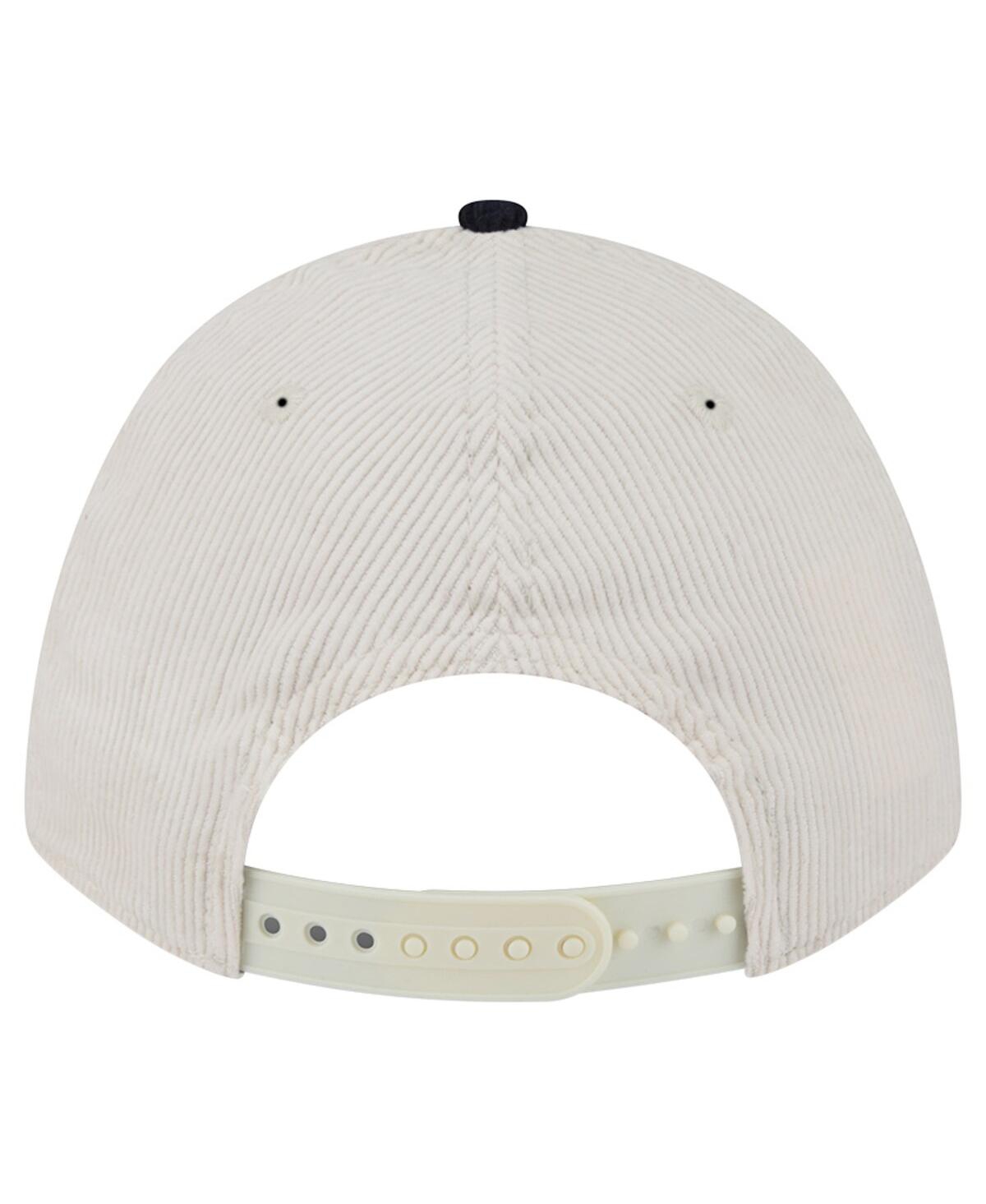 New Era Men's Cream/navy Houston Texans Two-tone Sided Corduroy 9forty A-frame Adjustable Hat In Multi