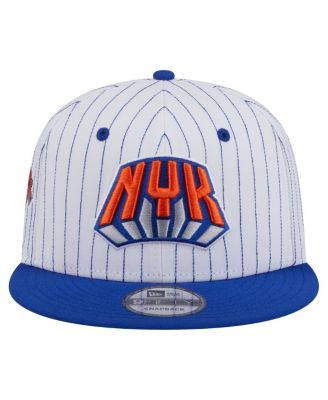 Men's White/Blue New York Knicks Deceptor Pinstripe 9FIFTY Snapback Hat