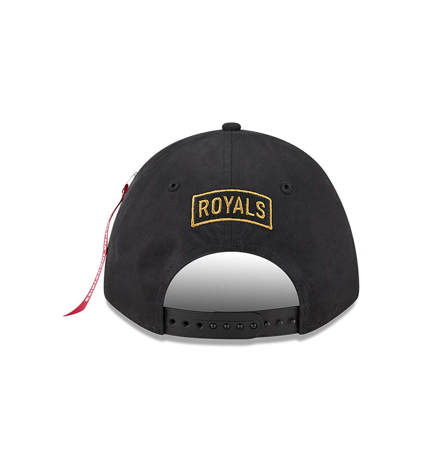 Мужская кепка New Era Black Kansas City Royals A-Frame 9FORTY Adjustable Hat — фото 3