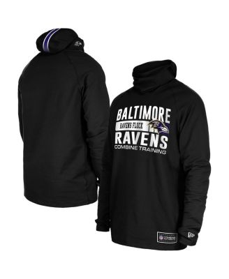 New Era - Men's Black Baltimore Ravens Functional Fandom Balaclava Helmet Stripe Tri-Blend Hoodie