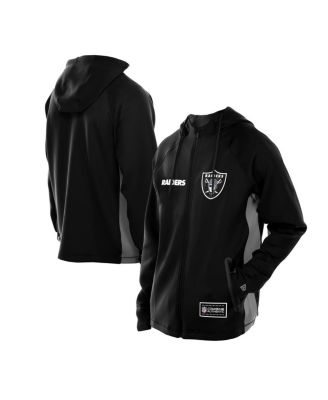 New Era - Men's Black Las Vegas Raiders Combine Authentic Raglan Scuba Full-Zip Hoodie