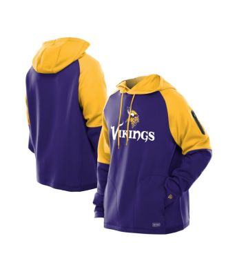 New Era - Men's Purple Minnesota Vikings Combine Authentic Color Block Raglan Pullover Hoodie
