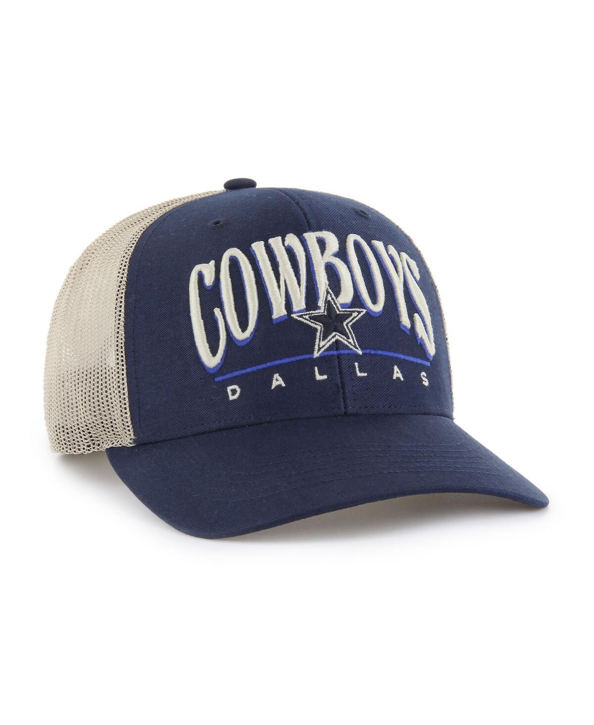 47 Brand Men's Navy/natural Dallas Cowboys Arid Adjustable Trucker Hat In Blue