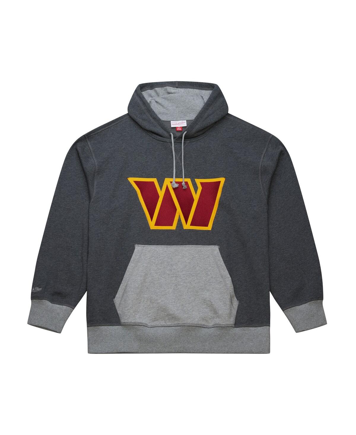 Mitchell & Ness Men's Heather Black Washington Commanders Legacy Collection Raglan Fleece Hoodie In Gray