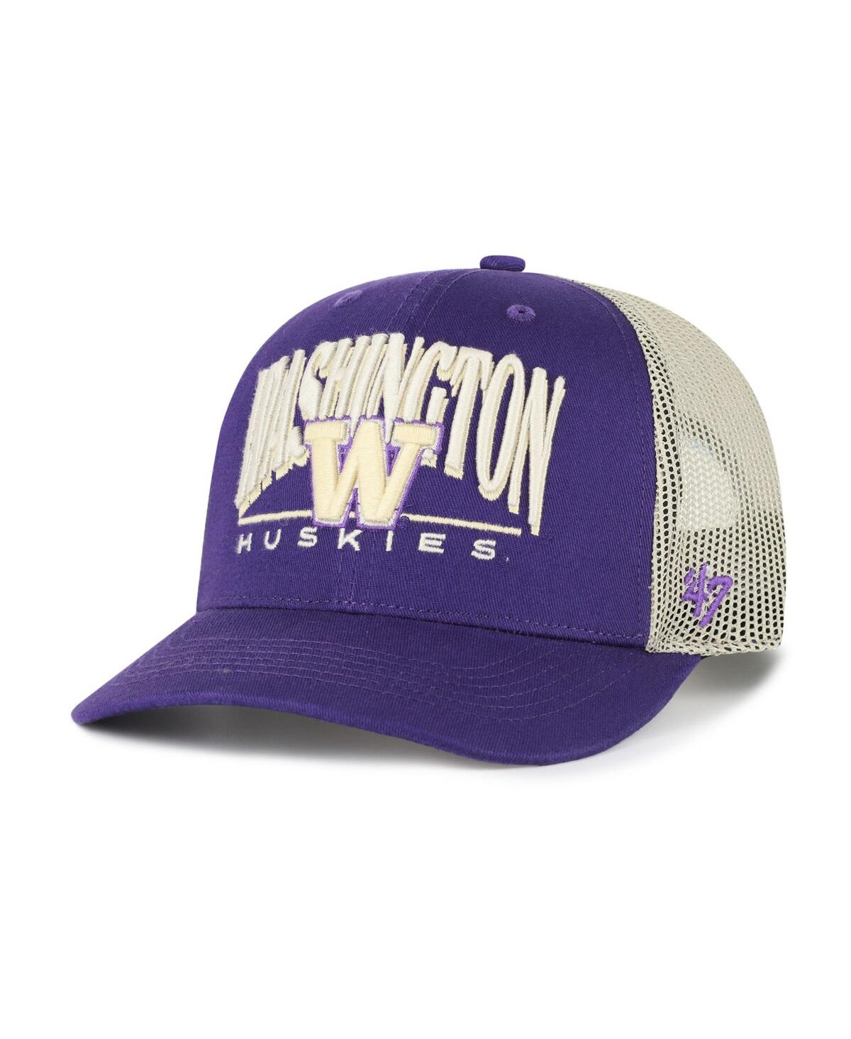 47 Brand Men's Purple Washington Huskies Arid Adjustable Trucker Hat In Purple