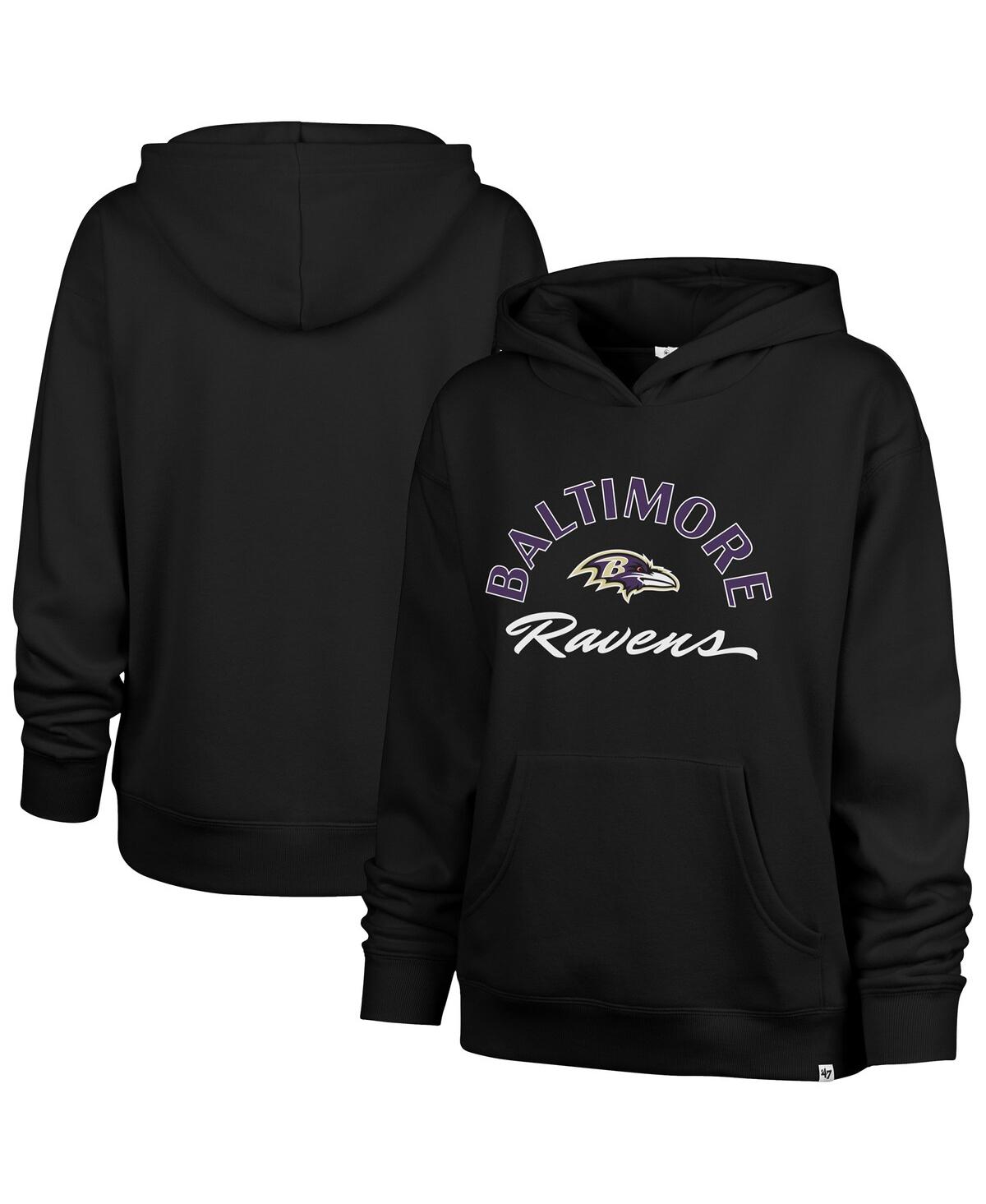 47 Brand Women'sâ Black Baltimore Ravens Whirlwind Naomi Pullover Hoodie In Black