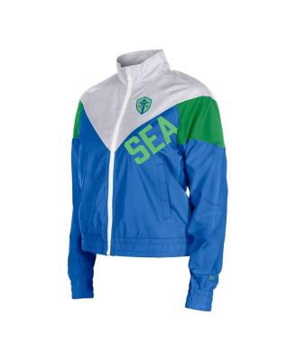 5th Ocean by Women's&nbsp;Blue Seattle Sounders FC Leisure Cropped Full-Zip Windbreaker Jacket