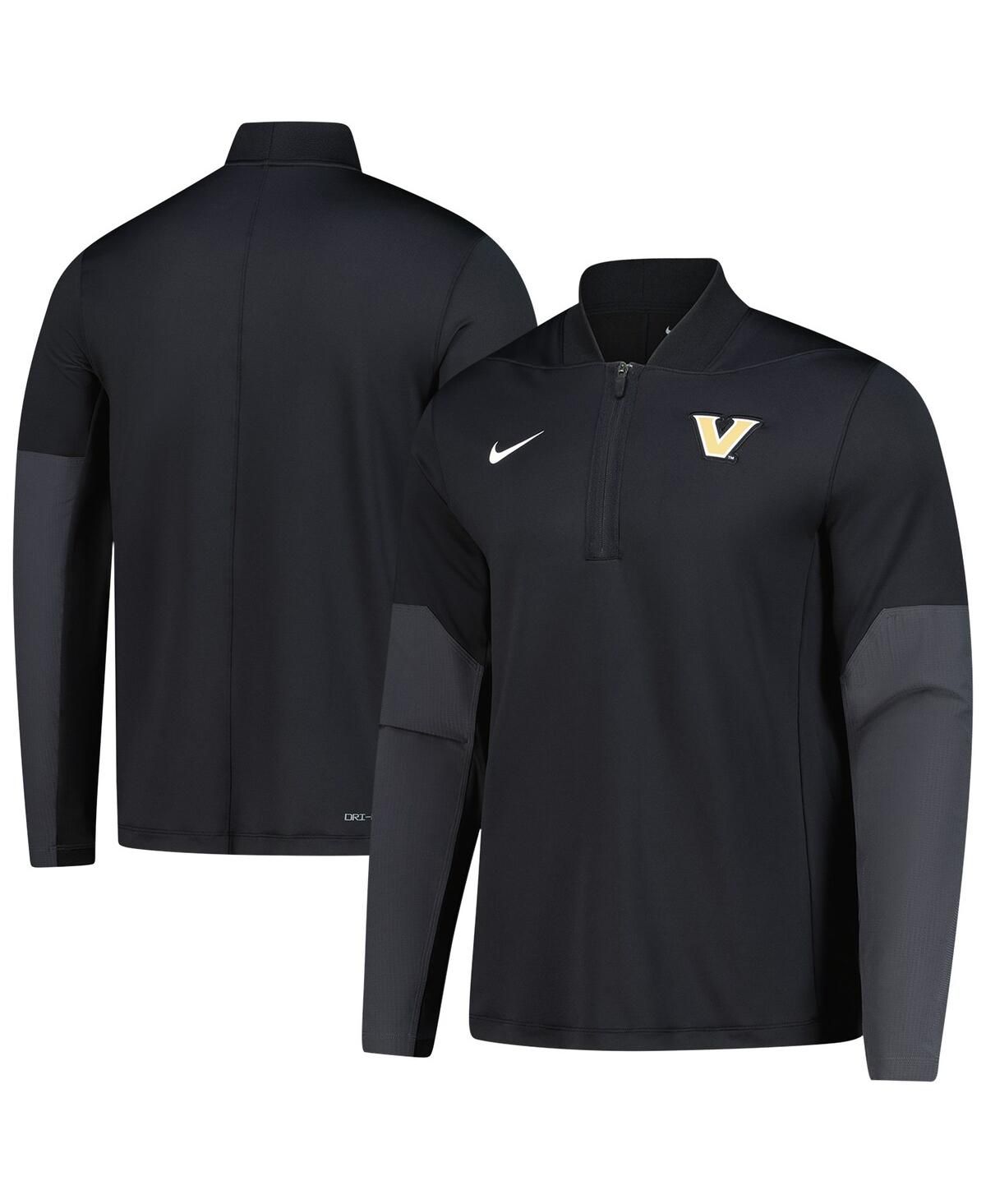 Мужская черная толстовка-пуловер Vanderbilt Commodores Dri-FIT на молнии до половины длины