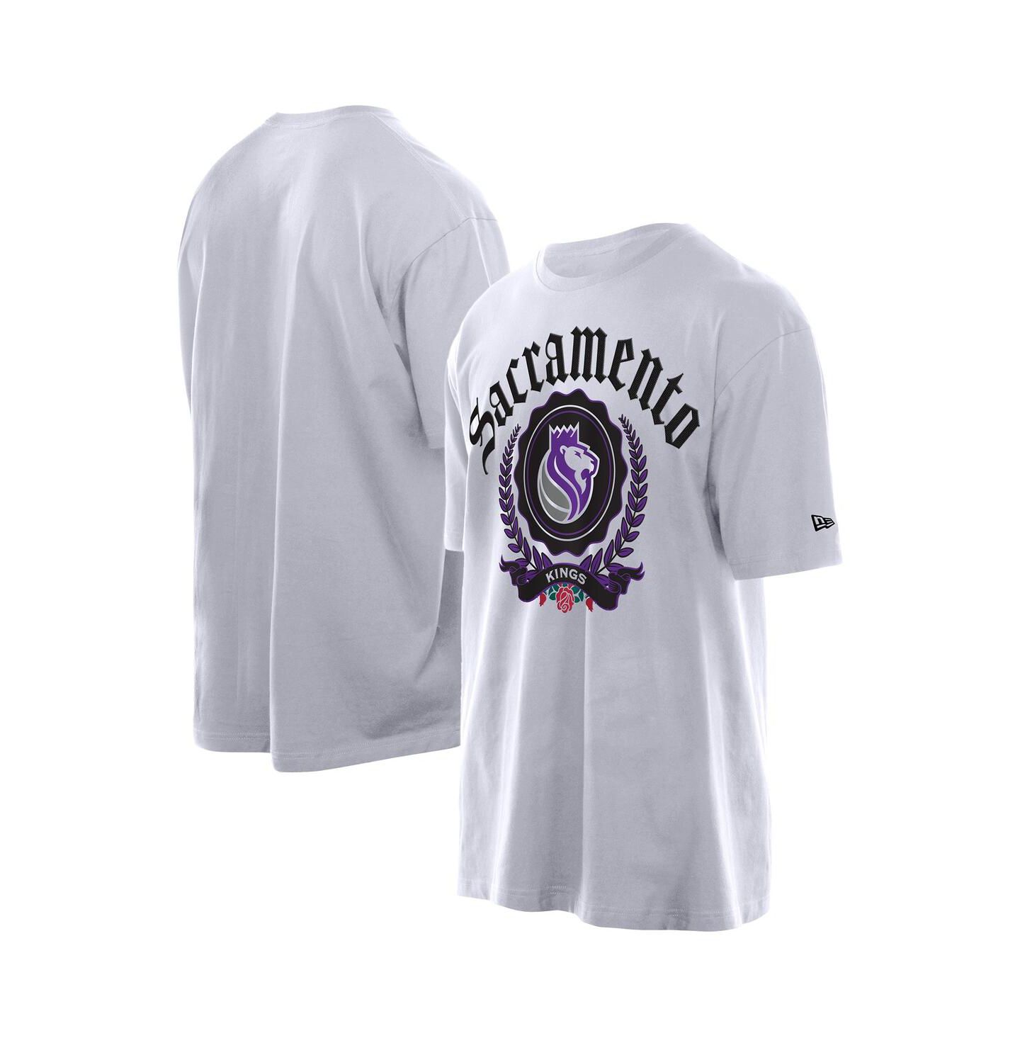 Мужская футболка New Era White Sacramento Kings Throwback Prep Oversized — фото 1