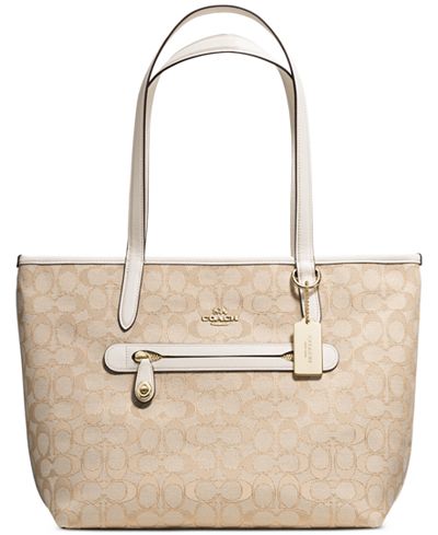 coach signature jacquard tote taylor handbags