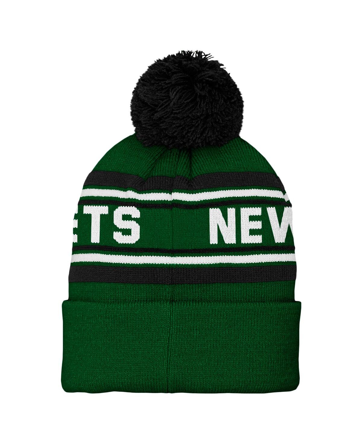 Outerstuff Preschool Green New York Jets Jacquard Cuffed With Pom Knit Hat In Green