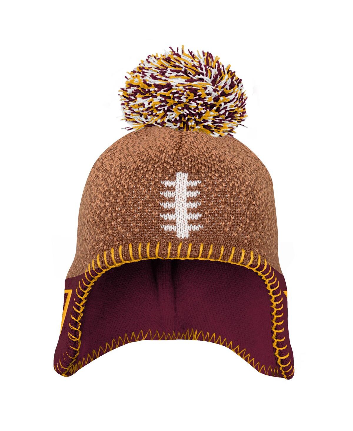 Outerstuff Preschool Brown Washington Commanders Football Head With Pom Knit Hat In Brown