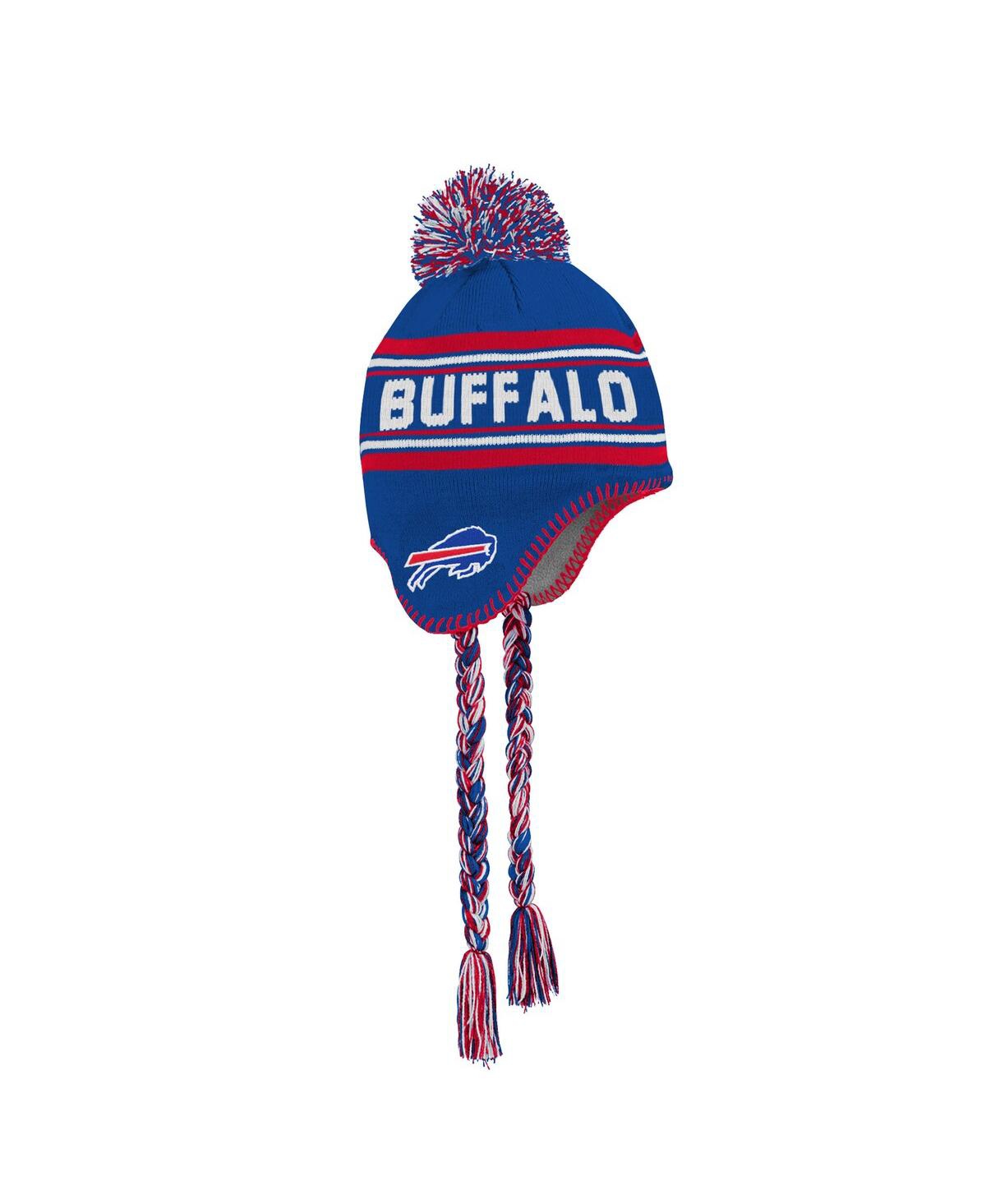 Outerstuff Big Boys And Girls Royal Buffalo Bills Jacquard Tassel With Pom Knit Hat In Blue