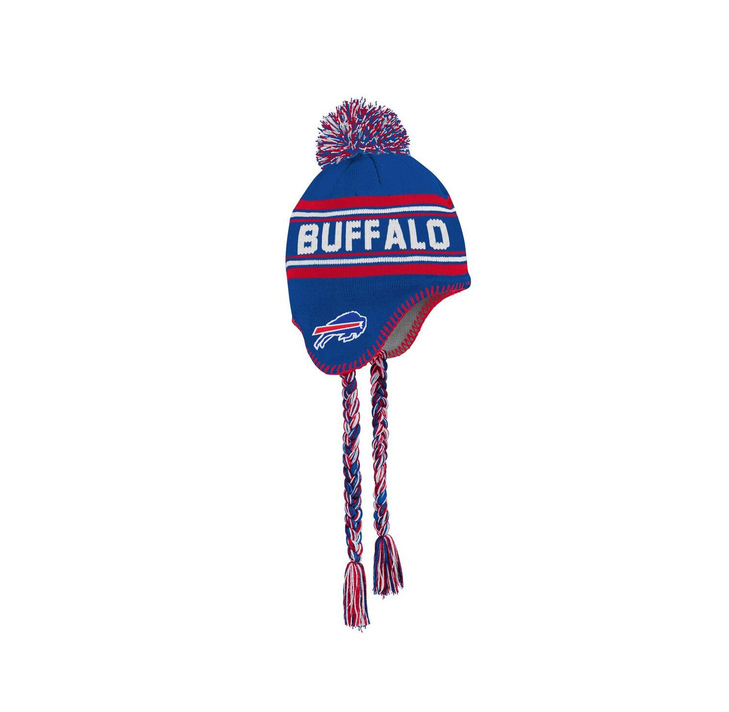 Big Boys and Girls Royal Buffalo Bills Jacquard Tassel with Pom Knit Hat