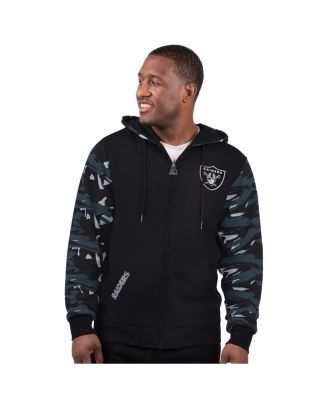 Starter - Men's Black Las Vegas Raiders Thursday Night Gridiron Full-Zip Hoodie