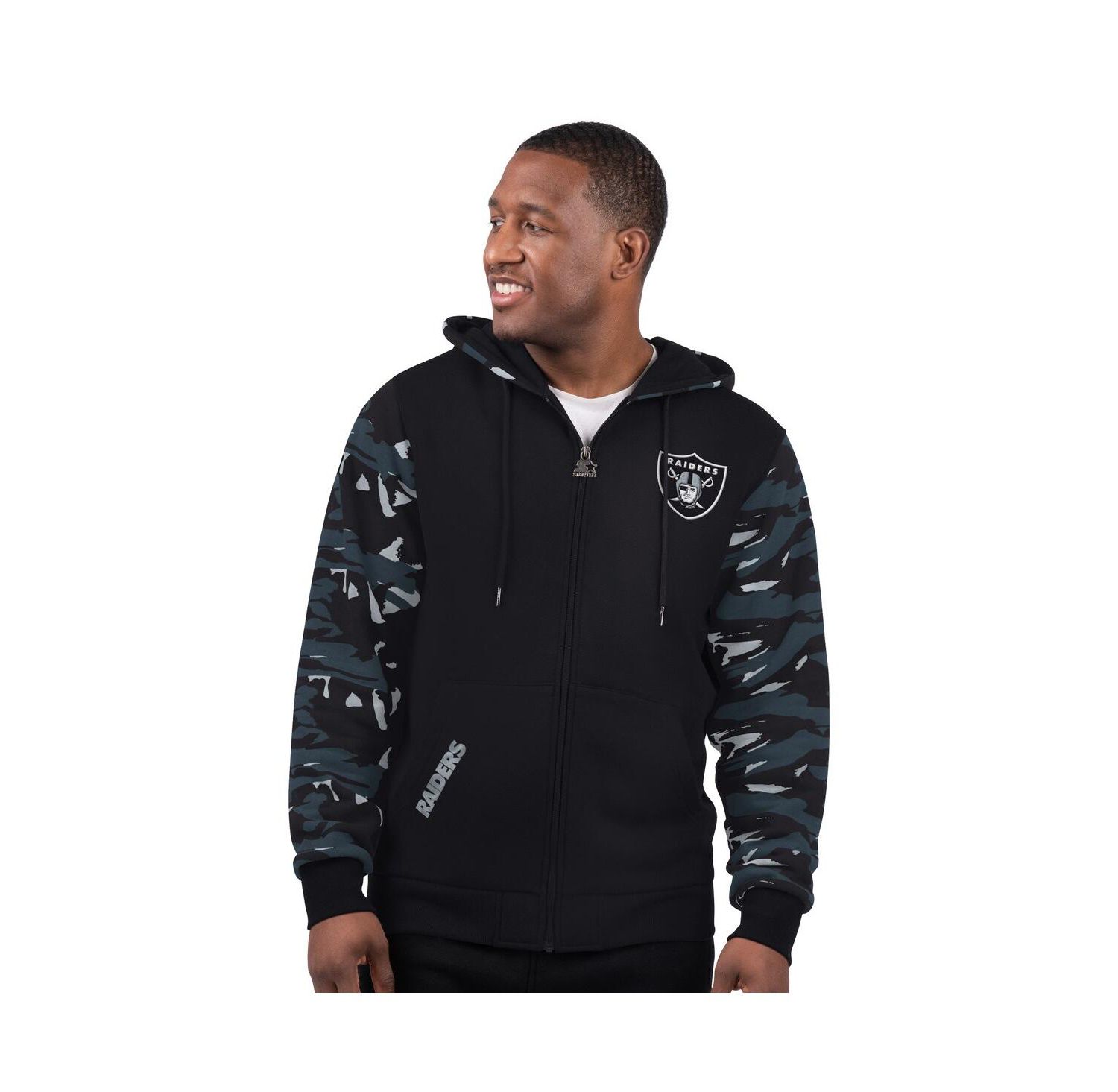 Men's Black Las Vegas Raiders Thursday Night Gridiron Full-Zip Hoodie
