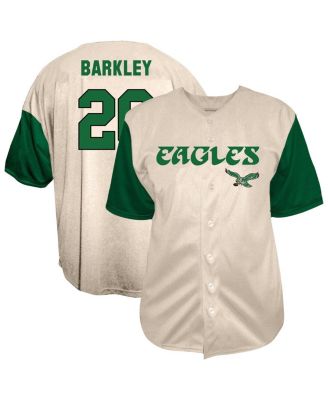 Fanatics - Men's Saquon Barkley Cream Philadelphia Eagles Big Tall Baseball Button-Up Shirt