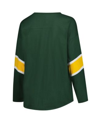 Women's Green Bay Packers Plus Size Redzone 3/4-Sleeve Scoop Neck T-Shirt