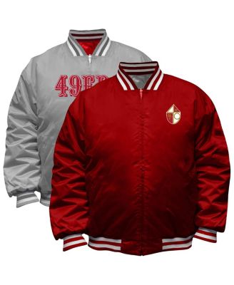 Mitchell & Ness - Men's Scarlet/Silver San Francisco 49ers Big Tall Throwback Reversible Full-Zip Jacket