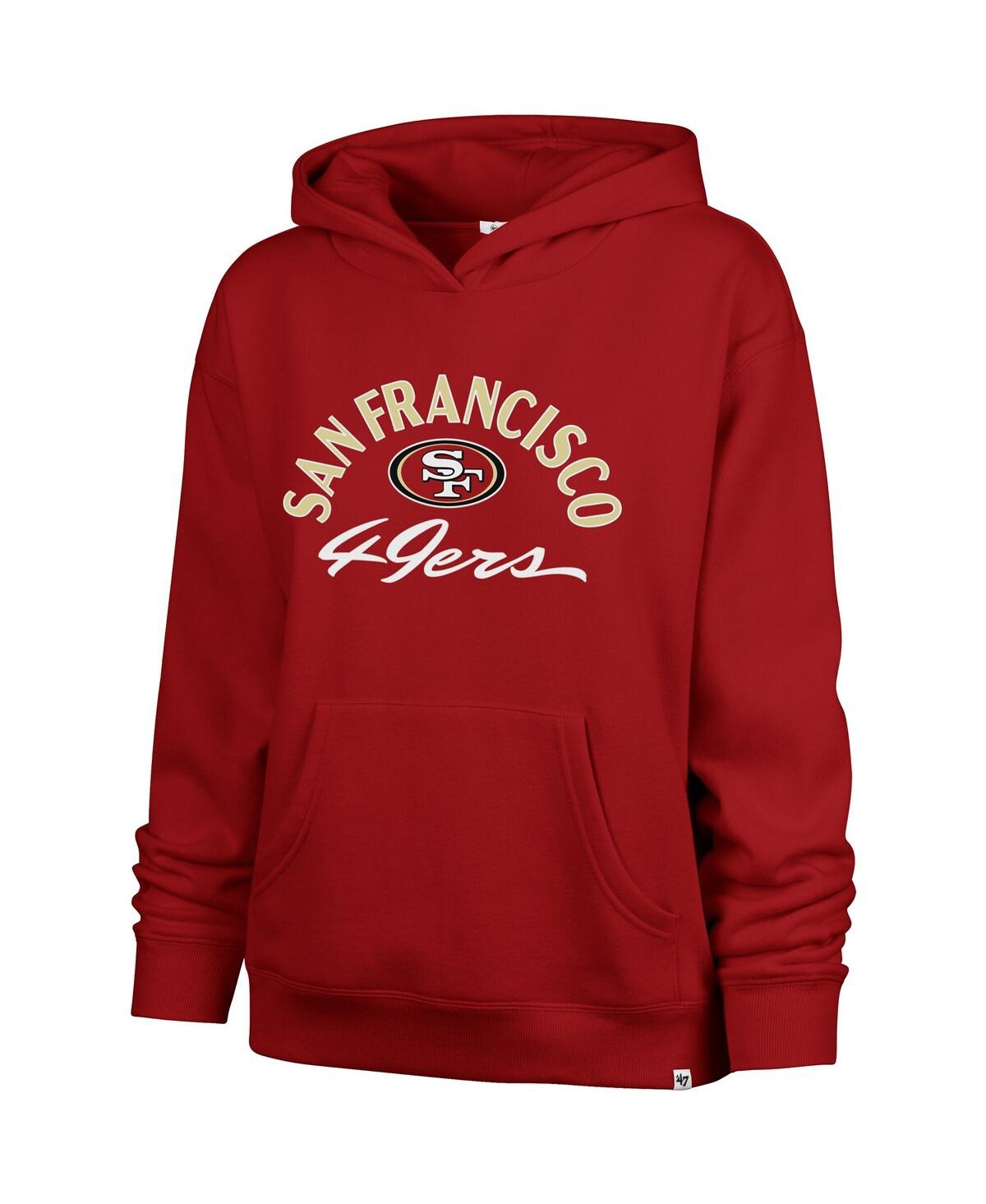 47 Brand Women'sâ Scarlet San Francisco 49ers Plus Size Whirlwind Naomi Hoodie In Red