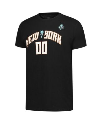 Men's and Women's Black New York Liberty Ellie Mascot Name Number T-Shirt