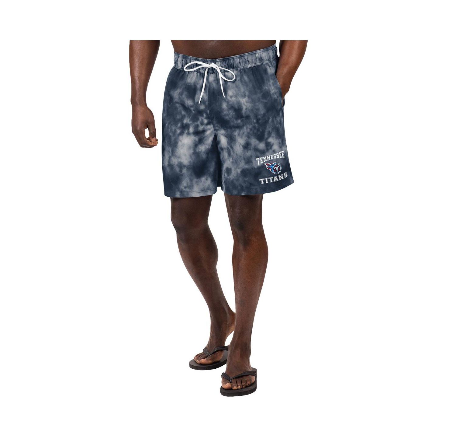 Men's Navy Tennessee Titans Change Up Volley Swim Trunks