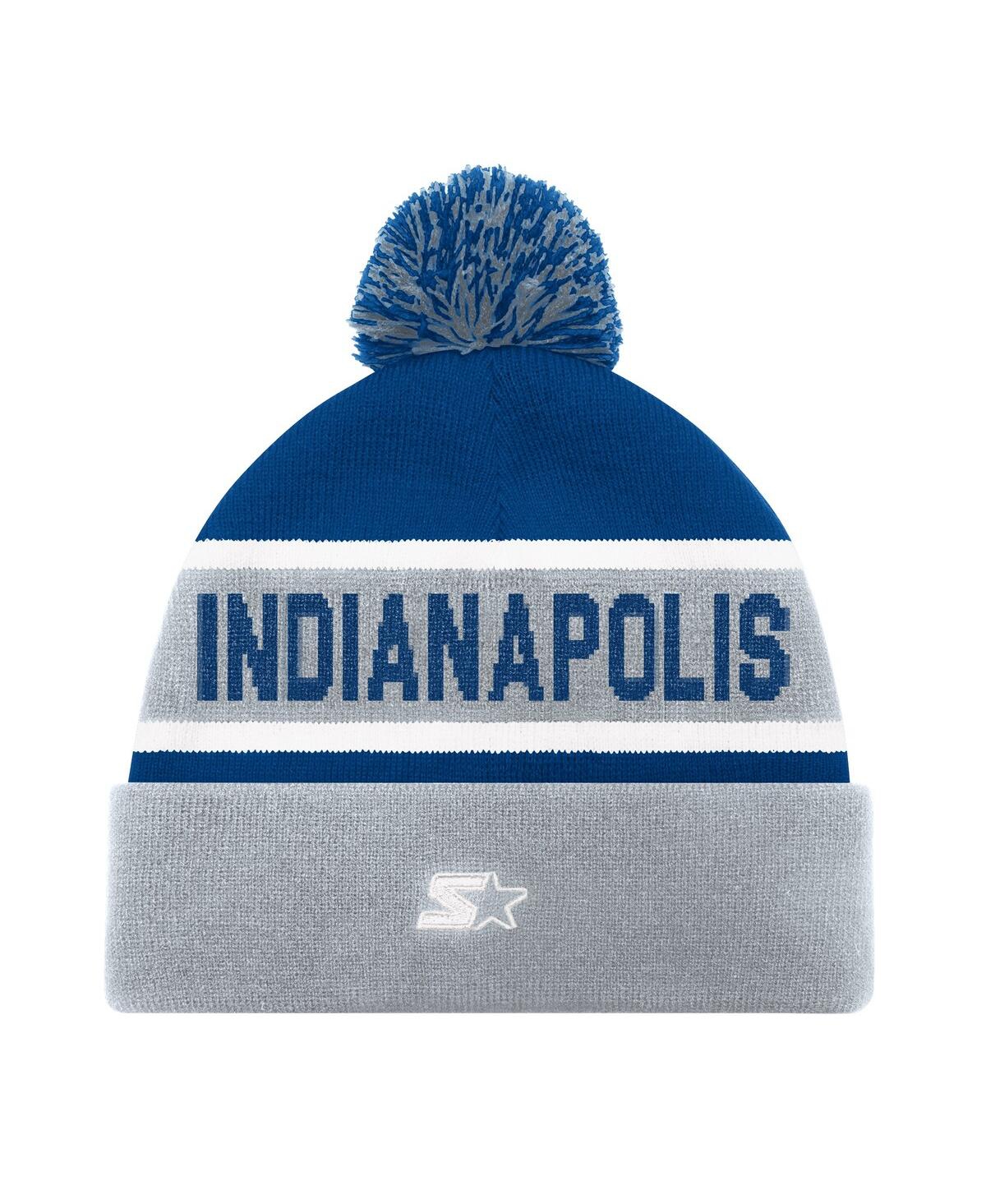 Starter Men's And Women's Gray Indianapolis Colts Cuffedâ With Pom Knit Hat In Gray