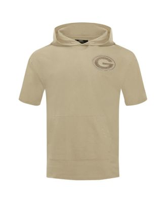 Men's Tan Green Bay Packers Neutrals Capsule Short Sleeve Pullover Hoodie