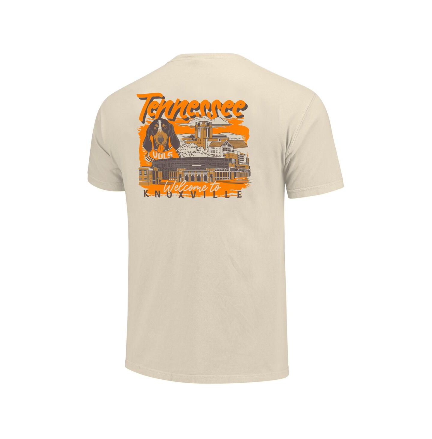 Мужская футболка Image One Natural Tennessee Volunteers Comfort Colors Hand-Drawn Campus Stack — фото 2