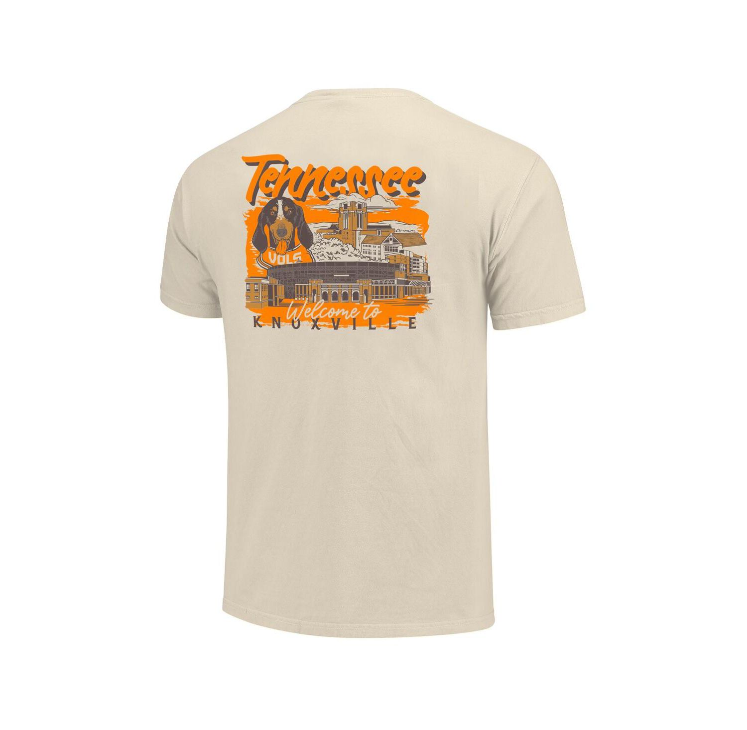 Men's Natural Tennessee Volunteers Comfort Colors Hand-Drawn Campus Stack T-Shirt