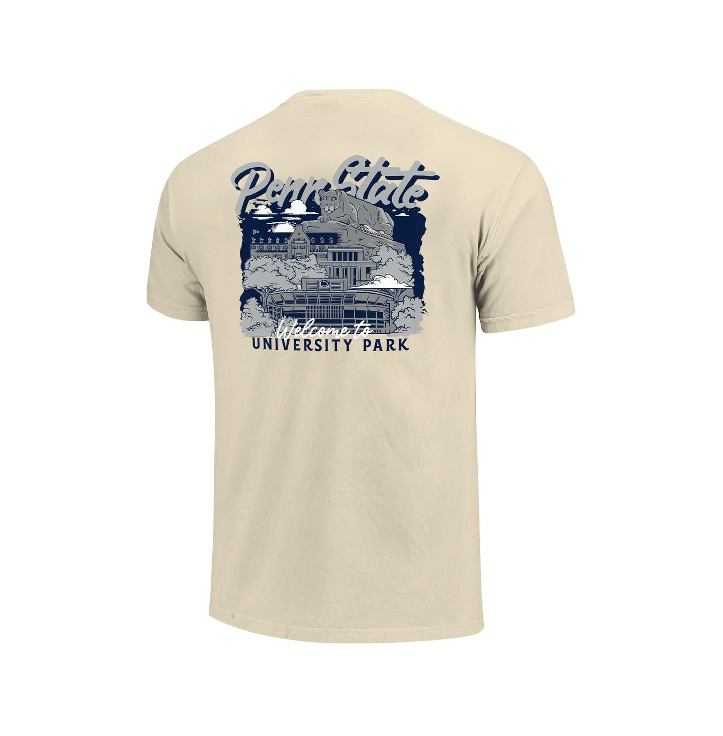 Мужская футболка Image One Natural Penn State Nittany Lions Comfort Colors Hand-Drawn Campus Stack — фото 2