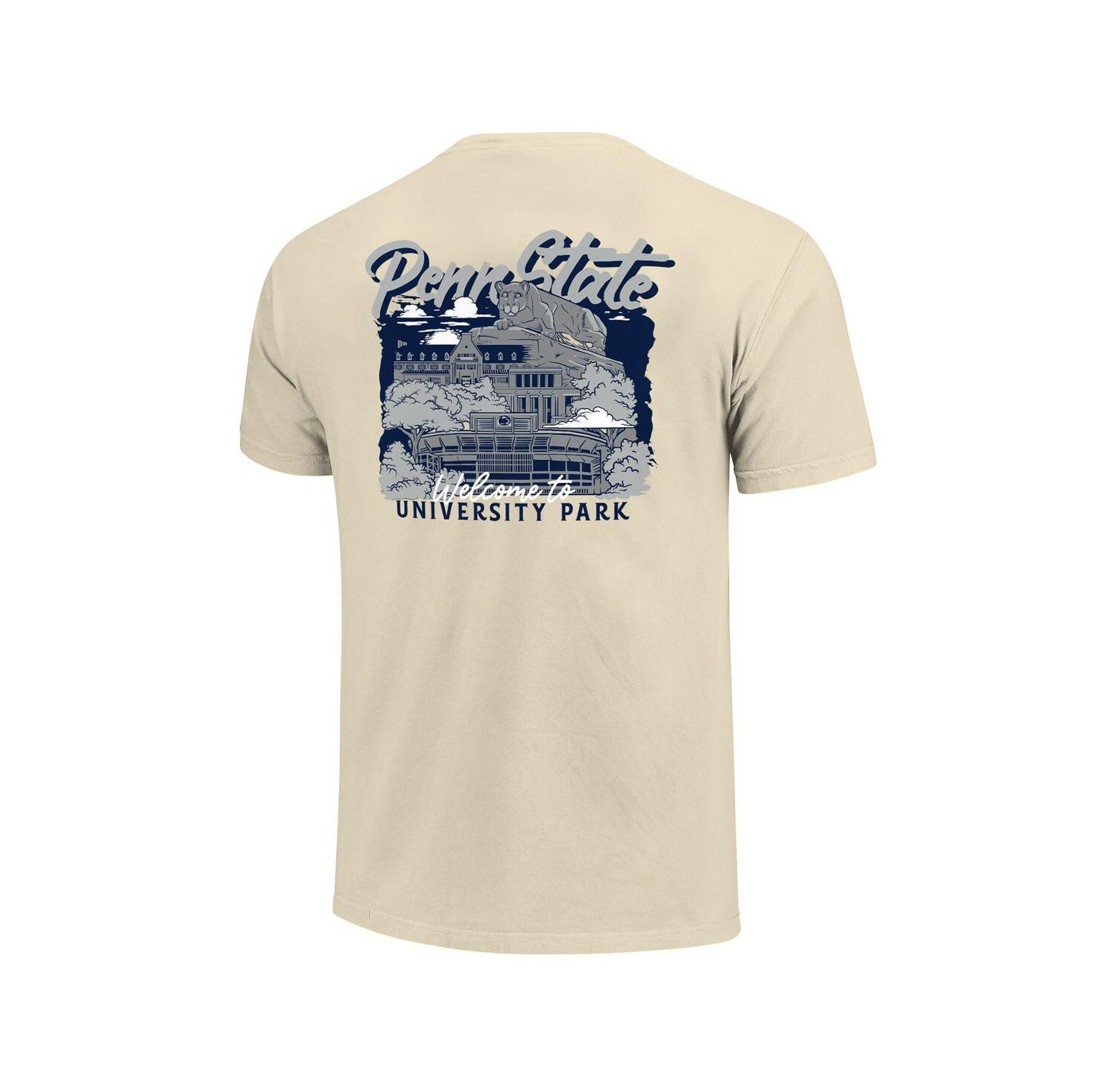 Men's Natural Penn State Nittany Lions Comfort Colors Hand-Drawn Campus Stack T-Shirt