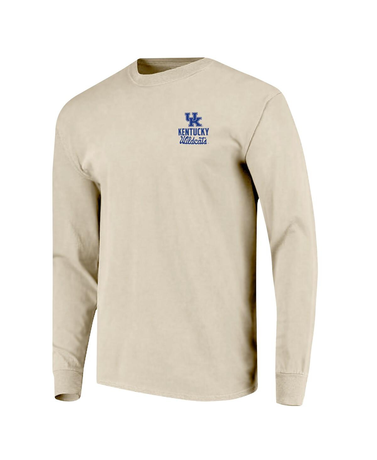 Image One Men's Natural Kentucky Wildcats Comfort Colors Mascot Overlay Long Sleeve T-shirt In Gray