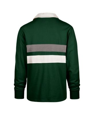Men's Green Michigan State Spartans Clubhouse Knox Thames Long Sleeve Rugby Polo Shirt