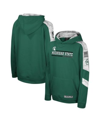 Colosseum - Big Boys and Girls Green Michigan State Spartans OHT Military Appreciation Cyclone Digital Camo&nbsp;Pullover Hoodie