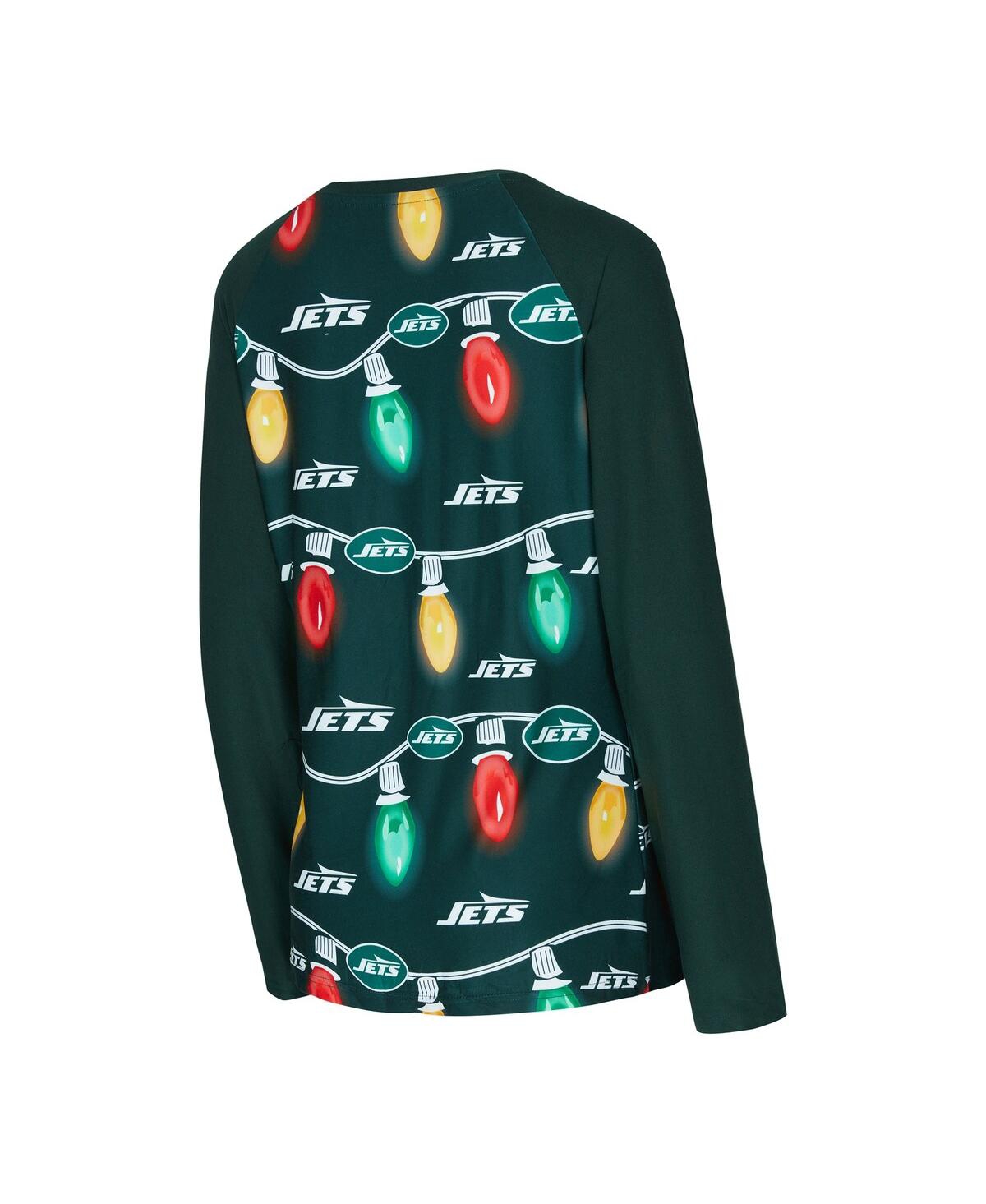 Concepts Sport Women's 2-piece Green New York Jets Garland Knit Raglan Long Sleeve Top And Pants Set In Green