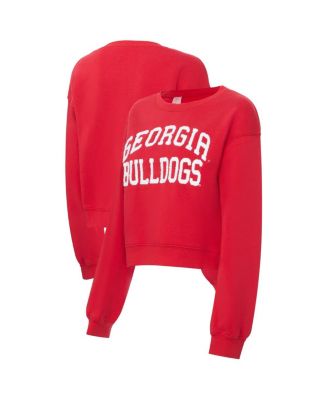 ZooZatz - Women's Red Georgia Bulldogs Chenille Cropped Sweatshirt