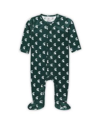 ZooZatz - Baby Boys and Girls Green Michigan State Spartans Magnetic Closure Sleeper