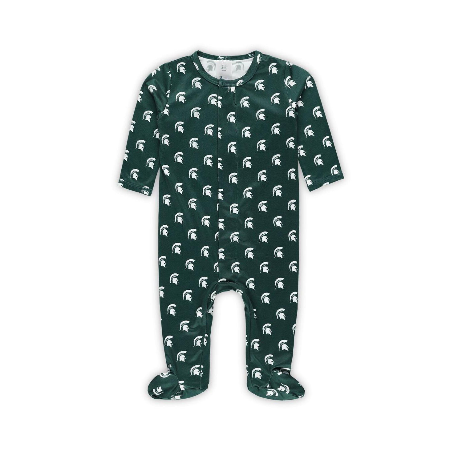 Baby Boys and Girls Green Michigan State Spartans Magnetic Closure Sleeper