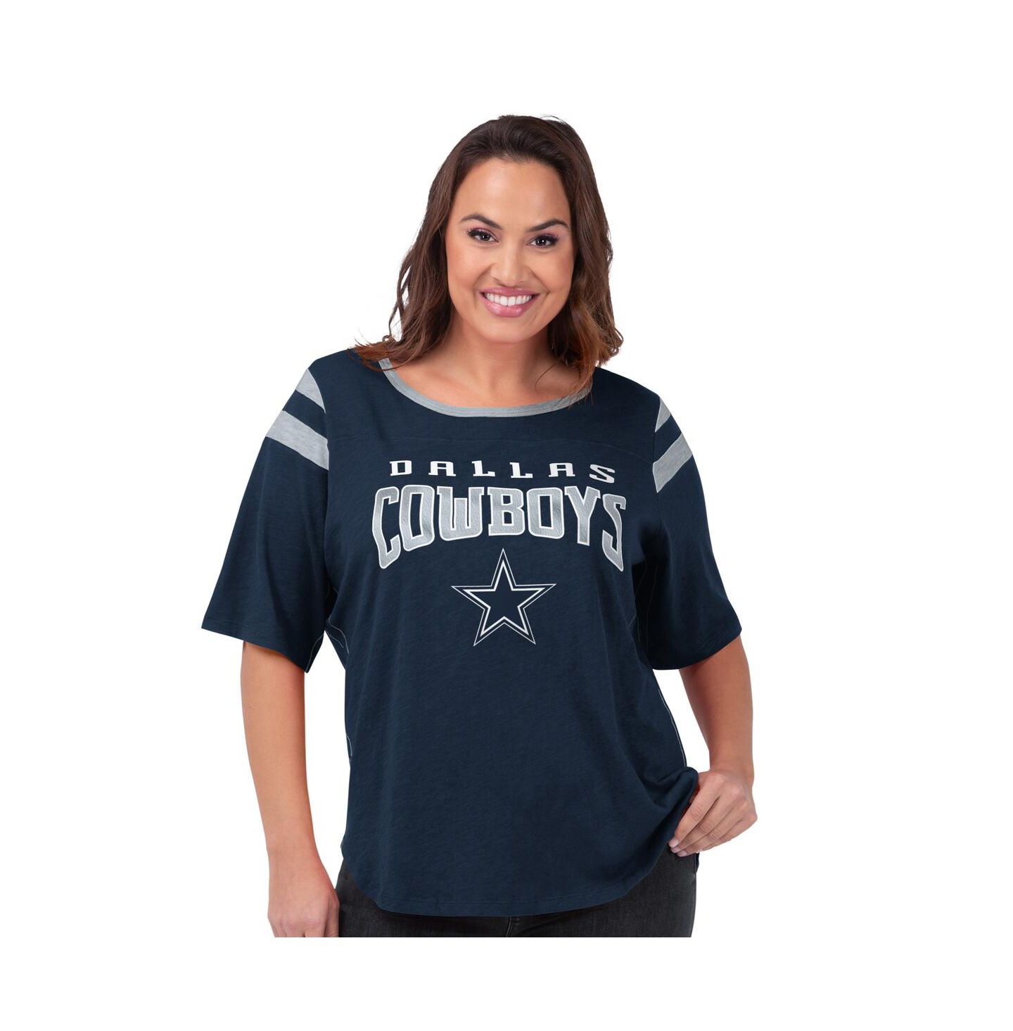 Женская футболка G-III 4Her by Carl Banks Navy Dallas Cowboys Plus Size Linebacker — фото 1